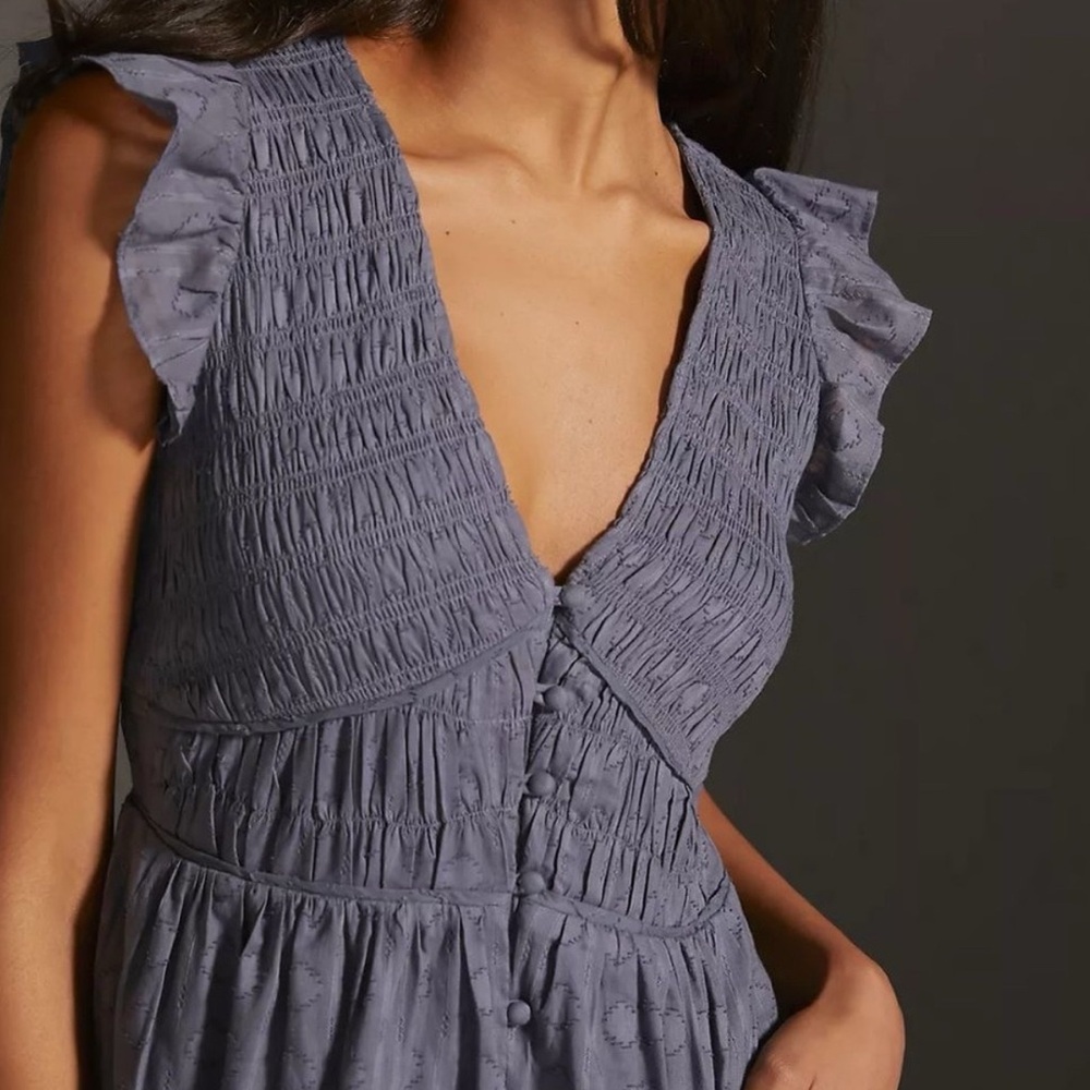 Anthropologie Slate Blue Peregrine Dress Size Small - Picture 3 of 9